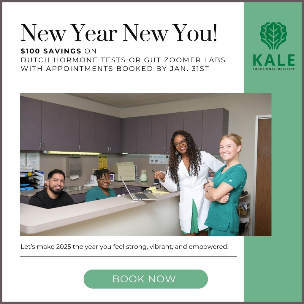 $100 Savings on DUTCH Hormone Tests or GuT Zoomer Labs with appointments booked by Jan. 31st