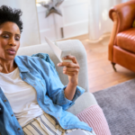 woman fanning herself